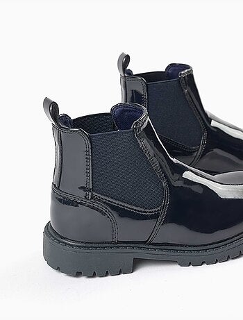 Bottines chelsea vernies avec semelle antidérapante