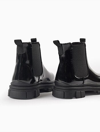 Bottines chelsea vernies avec semelle antidérapante
