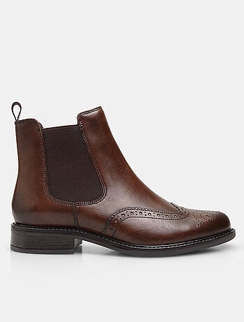 Bottines Cheville en cuir avec brogue BATA