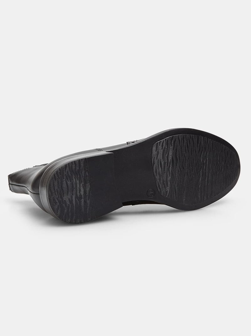 Bottines Cheville en cuir avec brogue BATA Noir - Kiabi