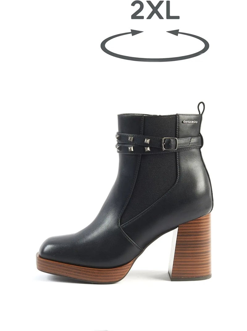 Bottines chevilles & pieds larges 2XL - Modèle Kim Noir - Kiabi