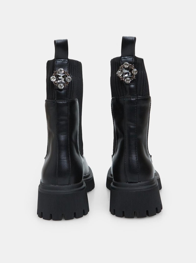 Bottines combat boots BATA Noir - Kiabi