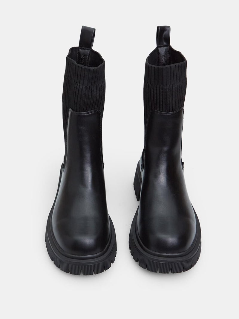 Bottines combat boots BATA Noir - Kiabi