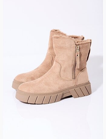 Bottines compensées chaudes en suédine - AFIBEL