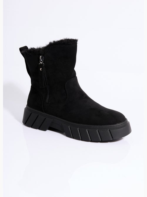 Bottines compensées chaudes en suédine - AFIBEL - Kiabi Bottines compensées chaudes en suédine - AFIBEL - Kiabi