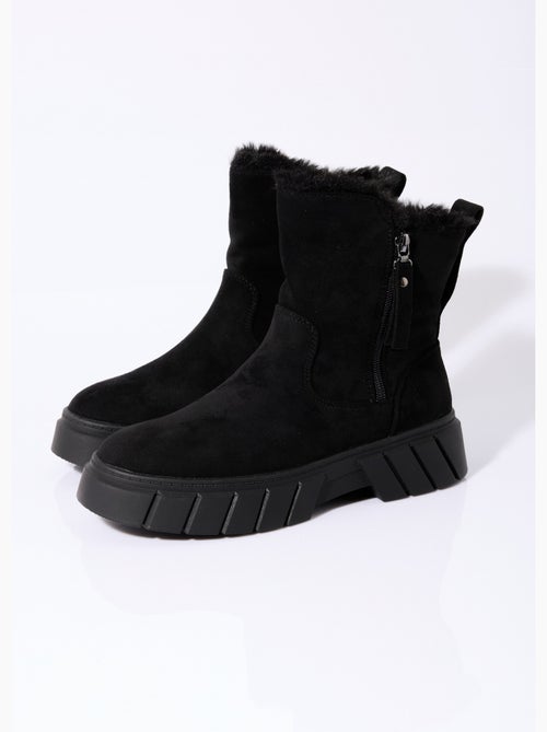 Bottines compensées chaudes en suédine - AFIBEL - Kiabi Bottines compensées chaudes en suédine - AFIBEL - Kiabi