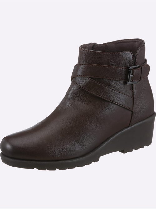 Bottines compensées cuir nappa de vache - taille standard - helline - Kiabi Bottines compensées cuir nappa de vache - taille standard - helline - Kiabi
