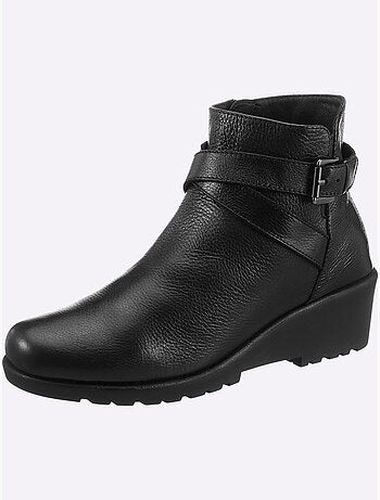 Bottines compensées cuir nappa de vache - taille standard - helline