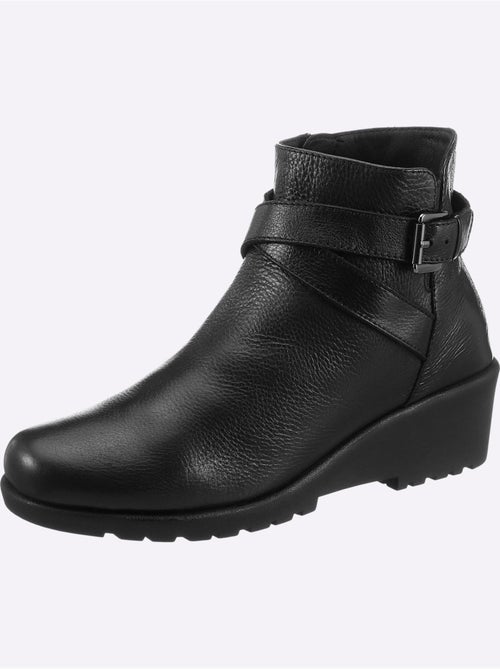 Bottines compensées cuir nappa de vache - taille standard - helline - Kiabi Bottines compensées cuir nappa de vache - taille standard - helline - Kiabi