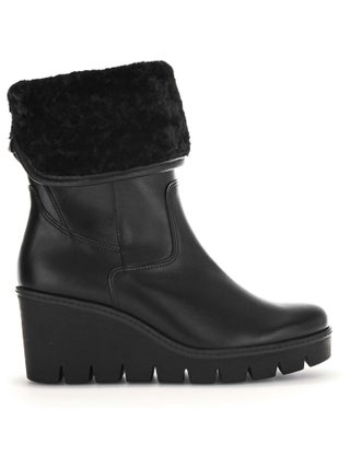Bottines compensées  en cuirtextile