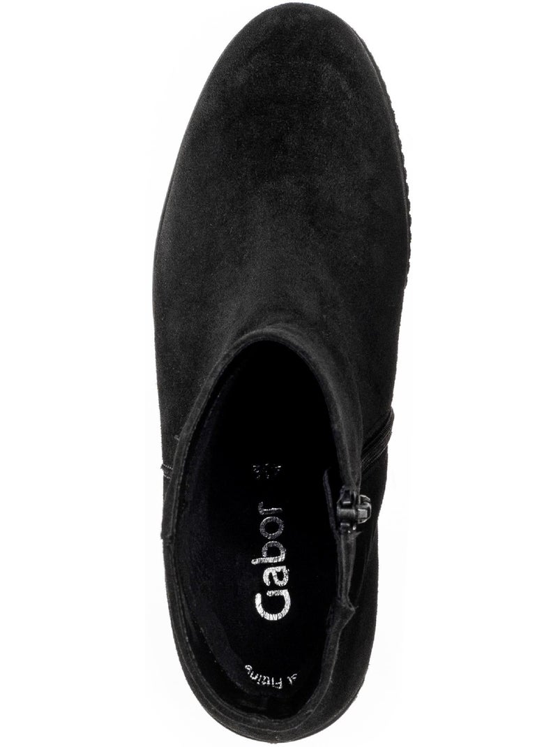 Bottines compensées  en Nubuck Noir - Kiabi