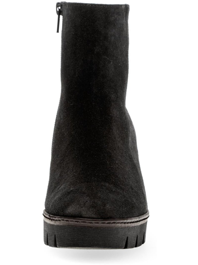 Bottines compensées  en Nubuck Noir - Kiabi