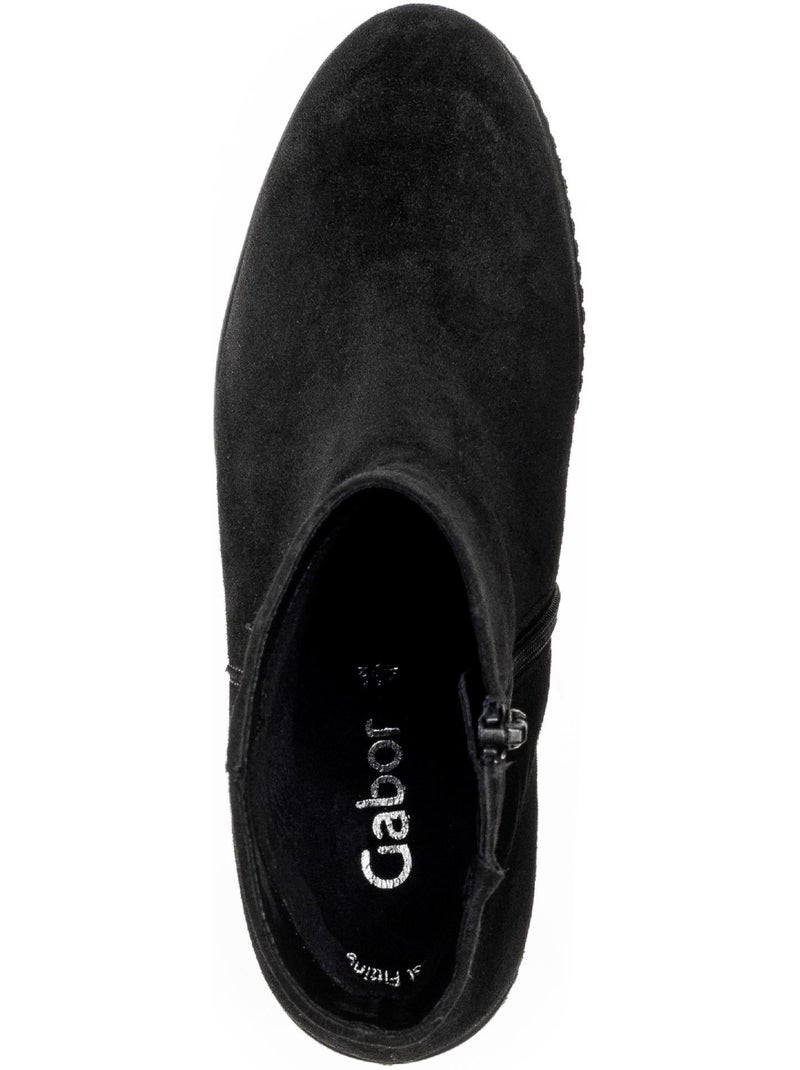 Bottines compensées  en Nubuck Noir Noir - Kiabi