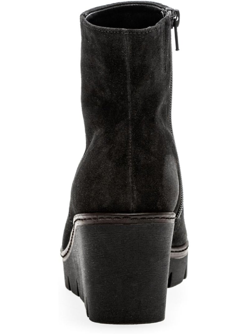 Bottines compensées  en Nubuck Noir Noir - Kiabi