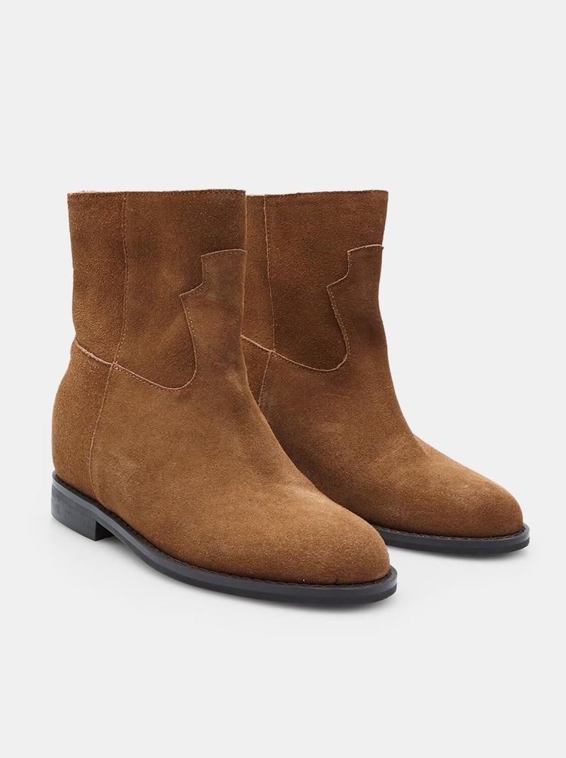 Bottines confortables  BATA avec talon compensé intérieur Marron - Kiabi