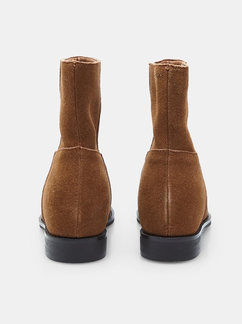 Bottines confortables  BATA avec talon compensé intérieur Marron - Kiabi