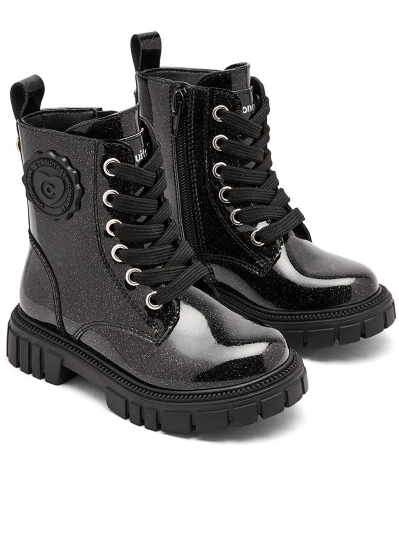 Bottines conguitos militar militares Noir Noir - Kiabi