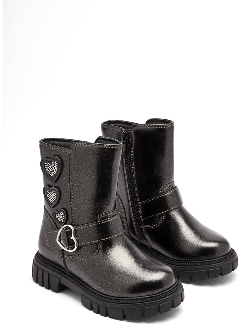 Bottines conguitos militar motera Noir - Kiabi