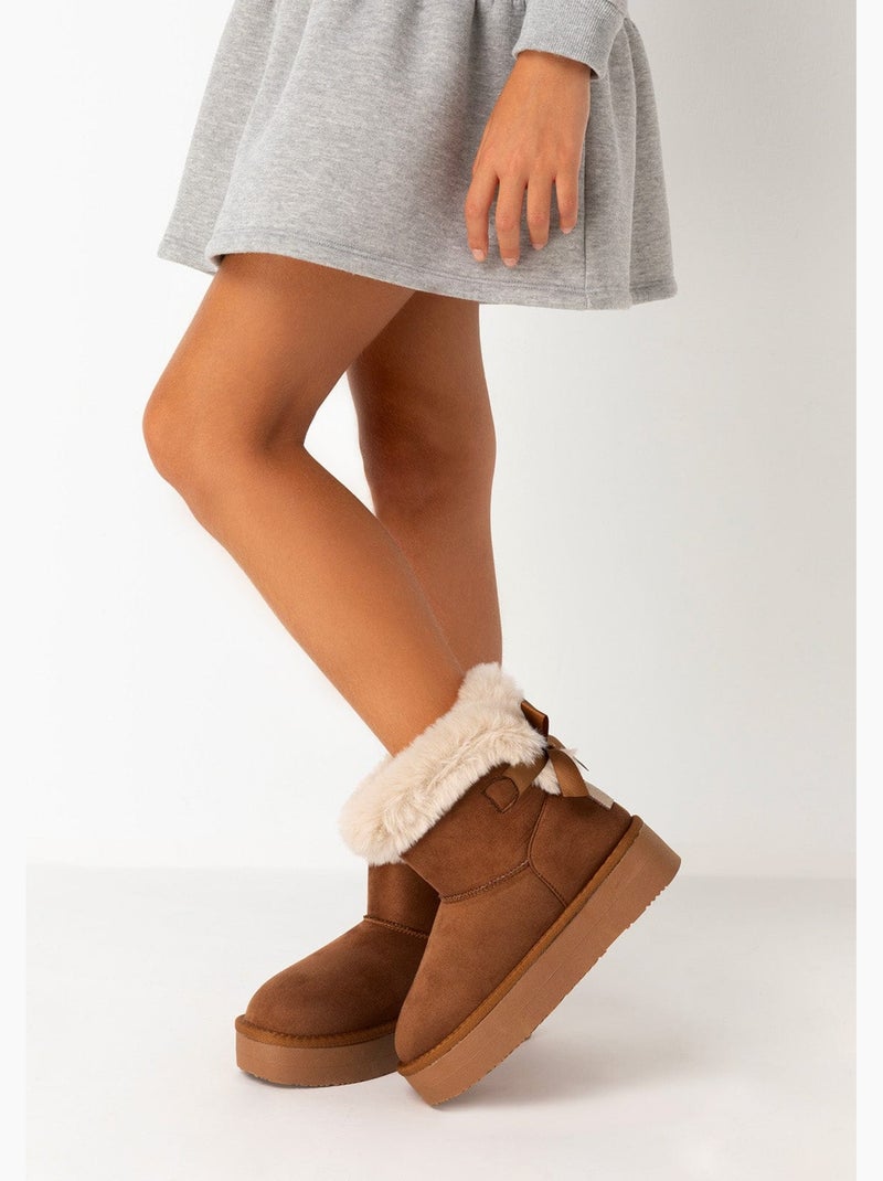 Bottines conguitos repelente al agua pelo Marron clair - Kiabi