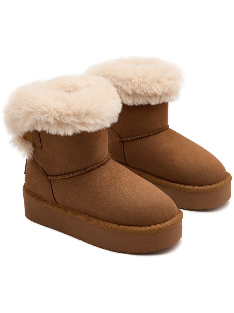 Bottines conguitos repelente al agua pelo Marron clair - Kiabi