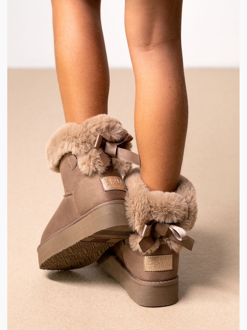 Bottines conguitos repelente al agua pelo Marron - Kiabi