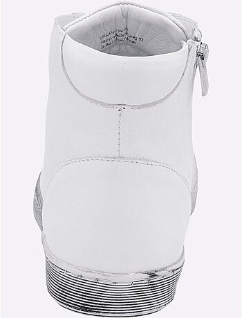 Bottines courtes à lacets en cuir nappa souple et confortable - Taille standard - Helline