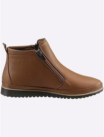 Bottines sportives en cuir avec glissière et semelle en caoutchouc - Taille standard - Helline