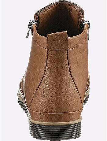 Bottines sportives en cuir avec glissière et semelle en caoutchouc - Taille standard - Helline
