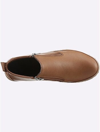 Bottines sportives en cuir avec glissière et semelle en caoutchouc - Taille standard - Helline