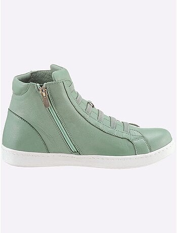 Bottines courtes à lacets en cuir nappa souple et confortable - Taille standard - Helline