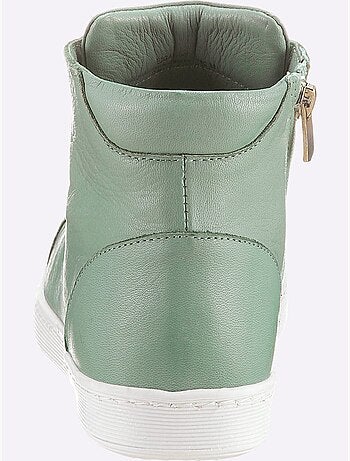 Bottines courtes à lacets en cuir nappa souple et confortable - Taille standard - Helline