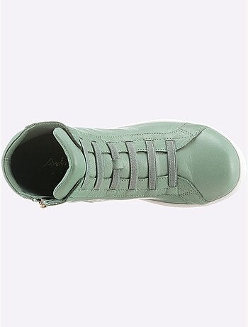 Bottines courtes à lacets en cuir nappa souple et confortable - Taille standard - Helline