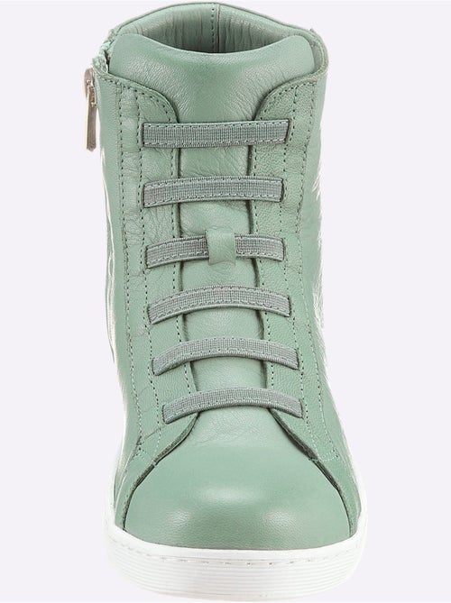 Bottines courtes en cuir nappa avec lacets et semelle en cuir - Taille standard - Helline - Kiabi