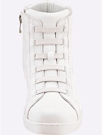 Bottines courtes à lacets en cuir nappa souple et confortable - Taille standard - Helline