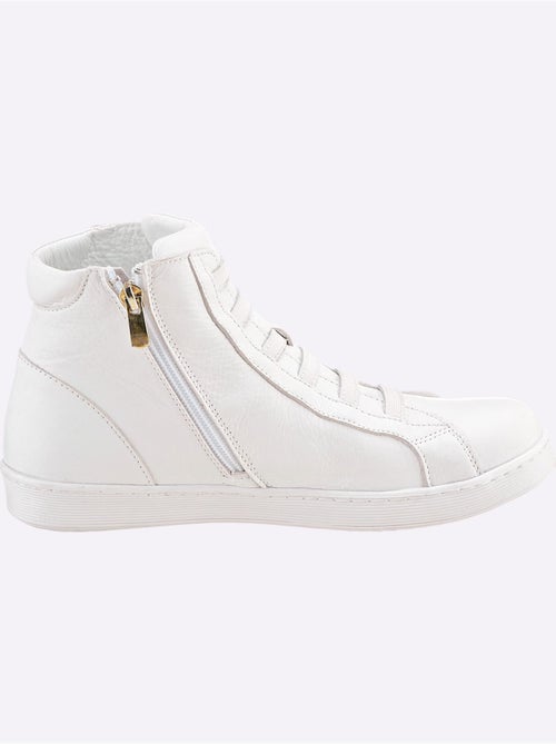 Bottines courtes en cuir nappa avec semelle intérieure amovible - Taille standard - Helline - Kiabi