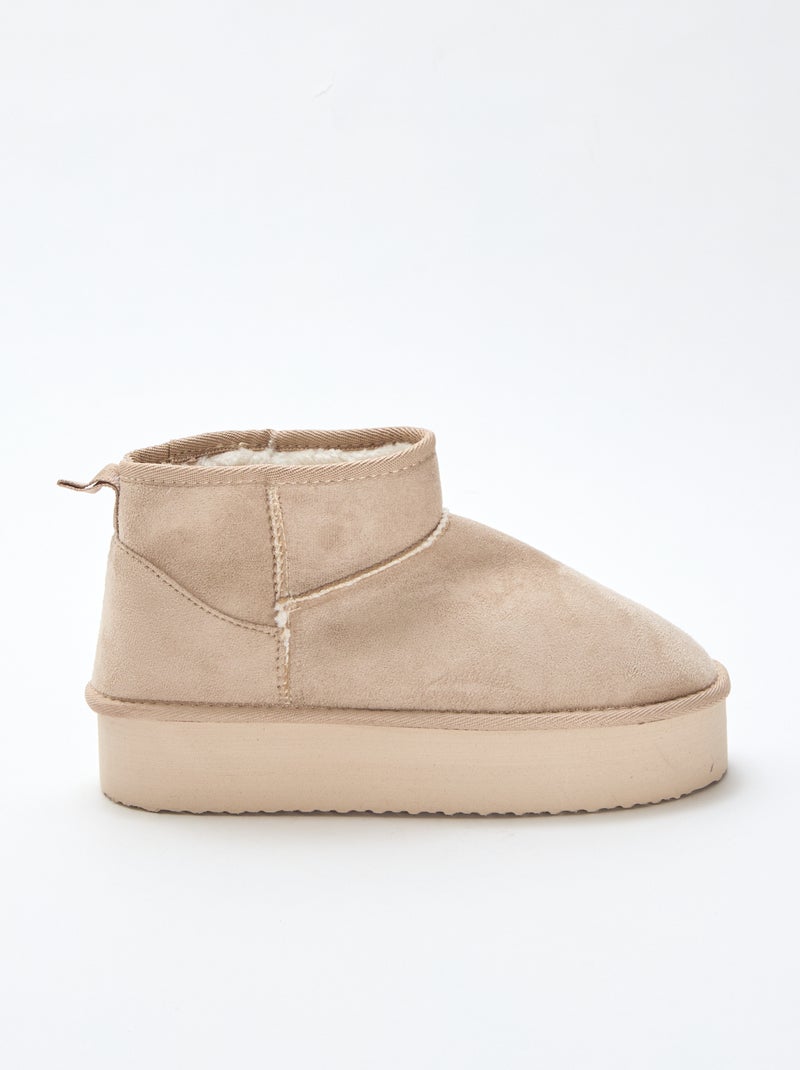Bottines courtes en suédine Beige - Kiabi