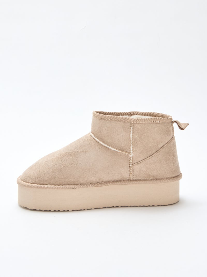 Bottines courtes en suédine Beige - Kiabi