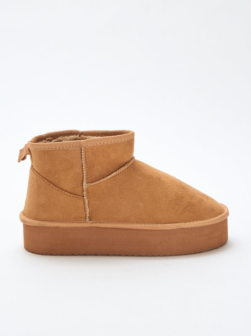 Bottines courtes en suédine Marron - Kiabi