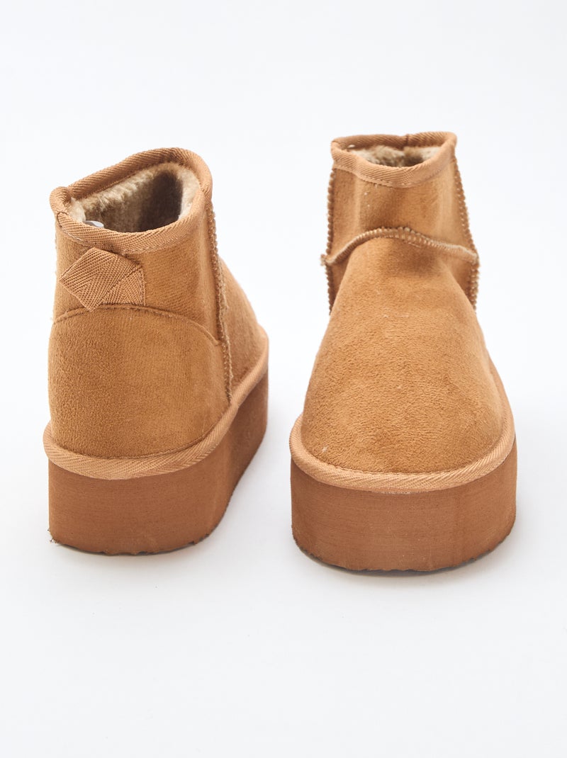 Bottines courtes en suédine Marron - Kiabi