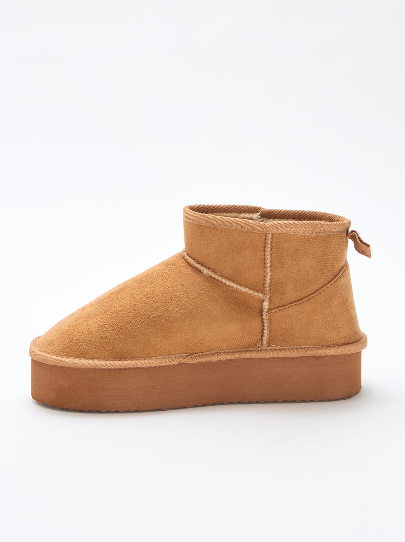 Bottines courtes en suédine Marron - Kiabi