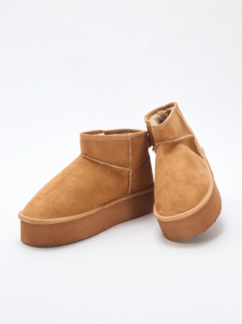 Bottines courtes en suédine Marron - Kiabi