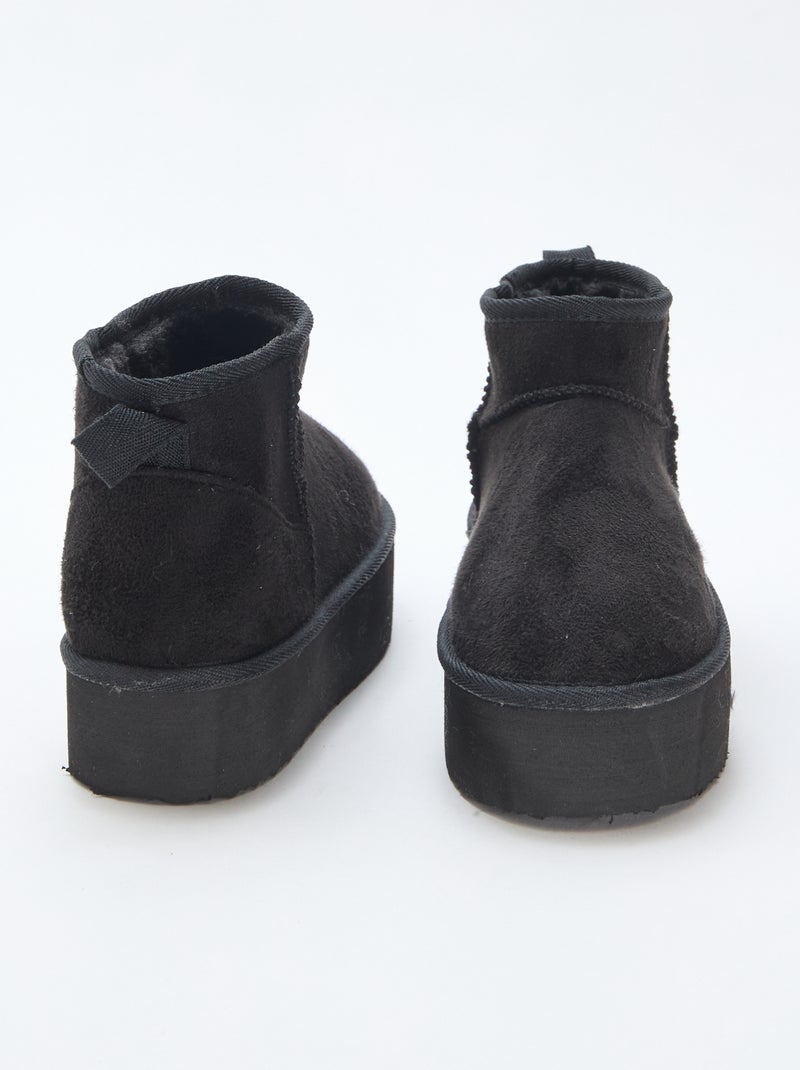 Bottines courtes en suédine Noir - Kiabi