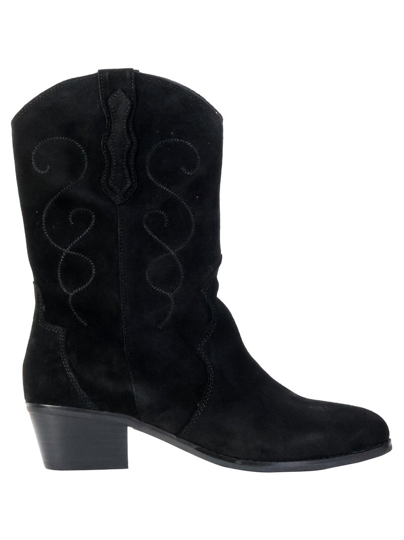 Bottines Cuir Emilie Karston Ajisai Noir - Kiabi