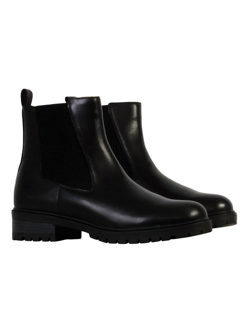 Bottines Cuir Emilie Karston Amaline Noir - Kiabi