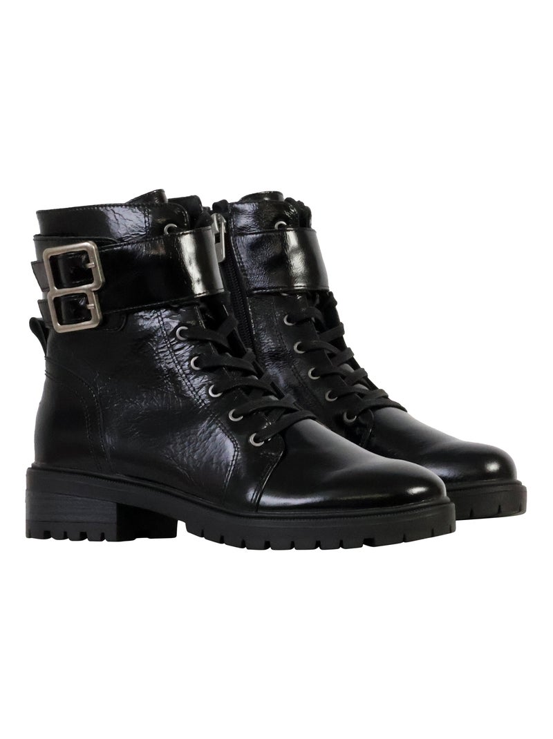 Bottines Cuir Emilie Karston Avery Noir - Kiabi