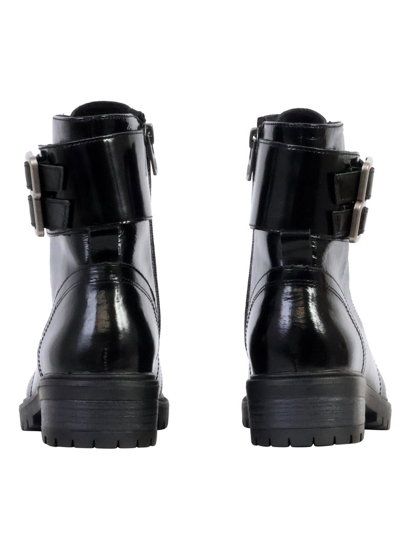 Bottines Cuir Emilie Karston Avery Noir - Kiabi