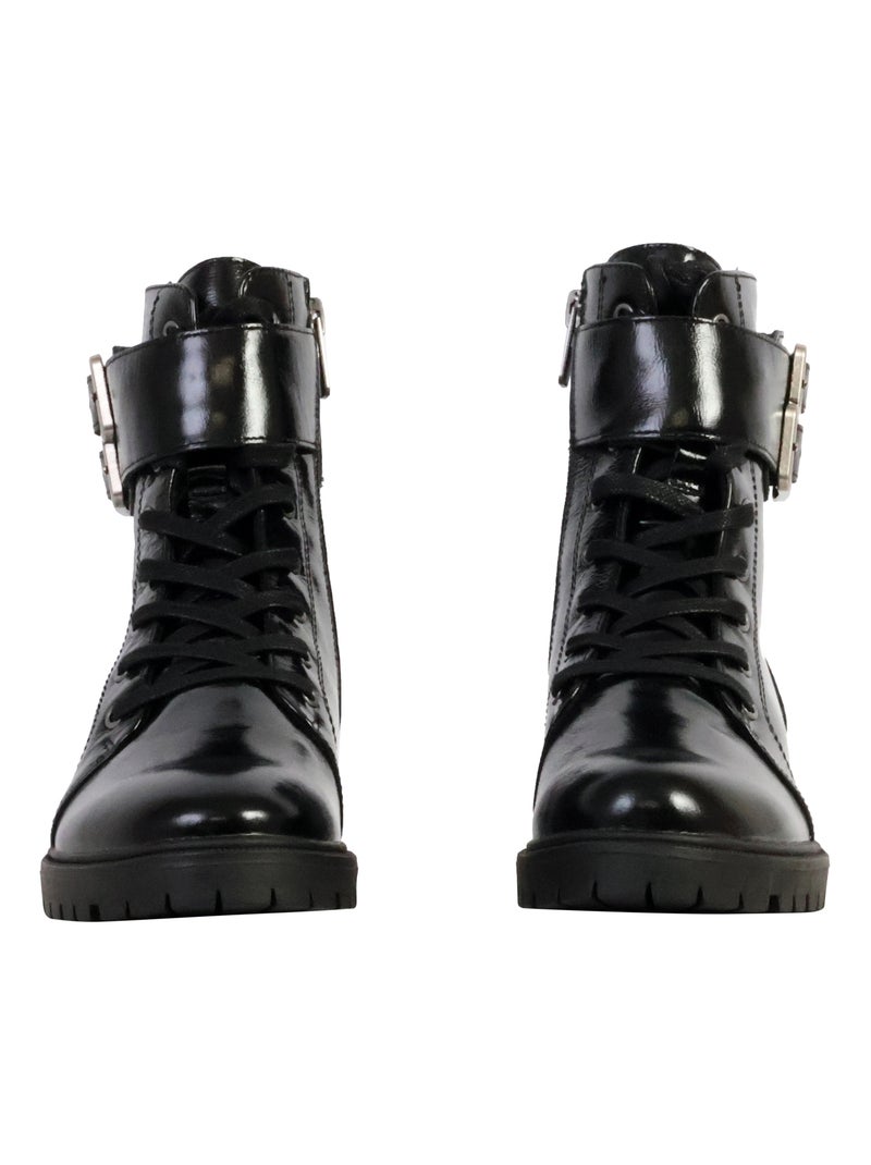 Bottines Cuir Emilie Karston Avery Noir - Kiabi