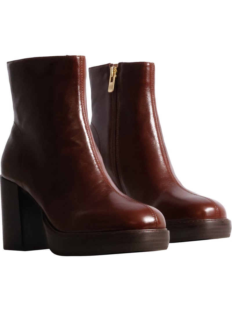 Bottines cuir emilie karston clea Marron - Kiabi