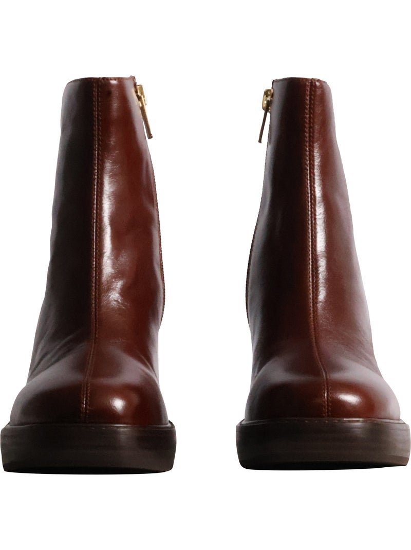 Bottines cuir emilie karston clea Marron - Kiabi