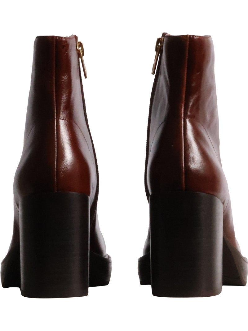 Bottines cuir emilie karston clea Marron - Kiabi